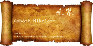 Asbóth Nikolett névjegykártya