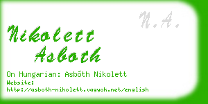 nikolett asboth business card